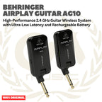 Behringer Airplay Guitar AG10 High-Performance 2.4 GHz Guitar Wireless System with Ultra-Low Latency and Rechargeable Battery - Wireless Gitar