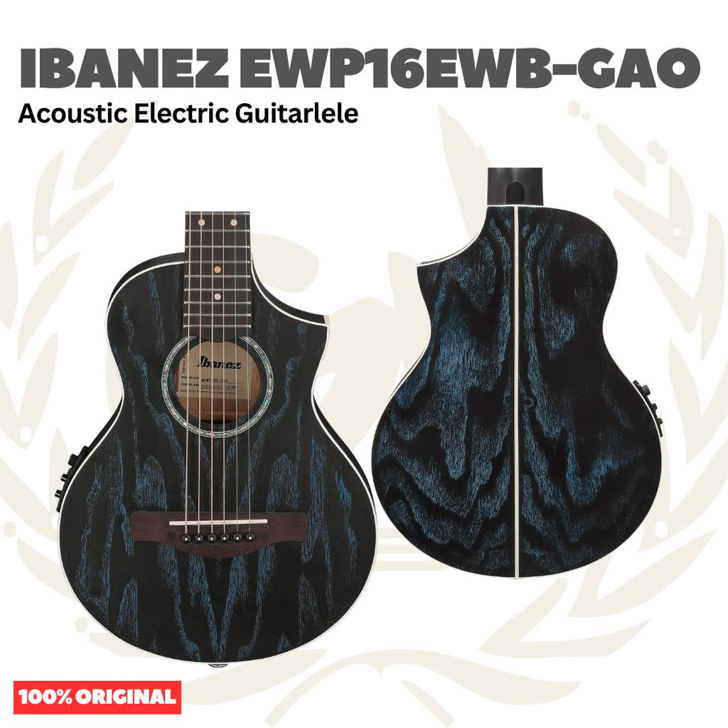 Ibanez EWP16EWB-GAO Acoustic-Electric Guitar w/Bag, Galaxy Aqua Open Pore - Gitarlele Ukulele Tenor 6-String