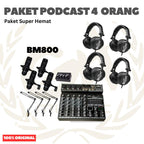 PAKET PODCAST 4 ORANG MURAH BERKUALITAS PM360 / BM800 Plus Headphone