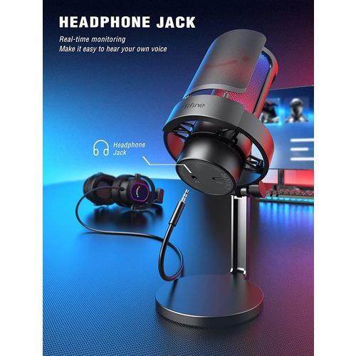 FIFINE AMPLIGAME A8 CONDENSER USB MIC RGB LIGHT FOR GAMING LIVE STREAM