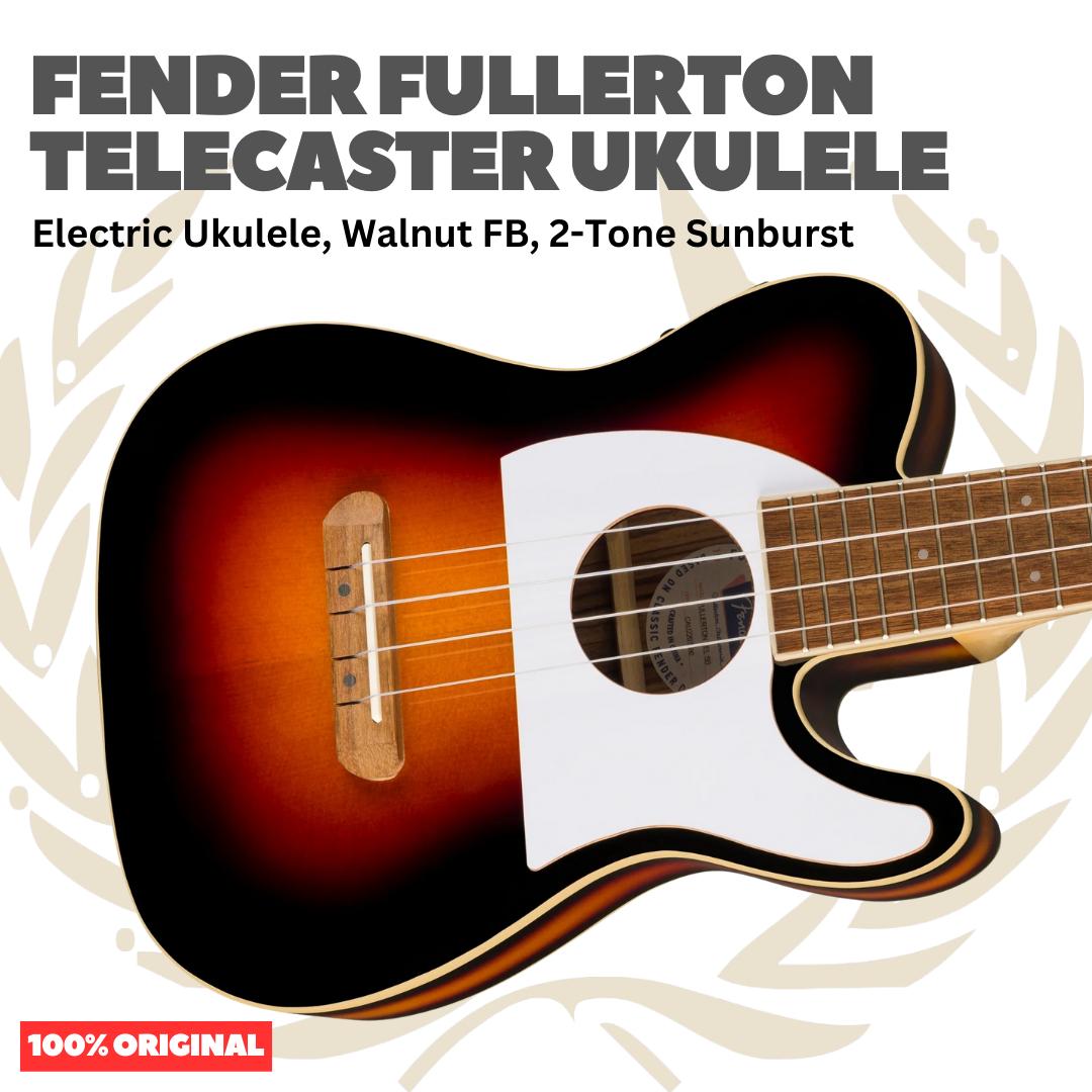 Fender Fullerton Telecaster Ukulele - Ukulele Elektrik Body Telecaster Mini 4-Senar With Preamp Original Asli