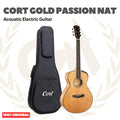 Cort Gold Passion Acoustic Electric Guitar w/Case, Natural - Gitar Akustik Elektrik