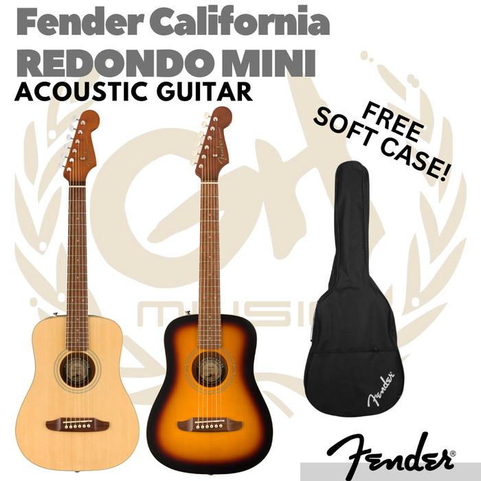 Fender California Redondo Mini Guitar Free Softcase | Gitar Akustik