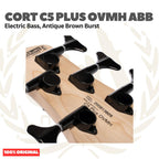 Cort C5 Plus OVMH ABB Electric Bass 5-String, Antique Brown Burst - Bass Listrik Elektrik 5-Senar