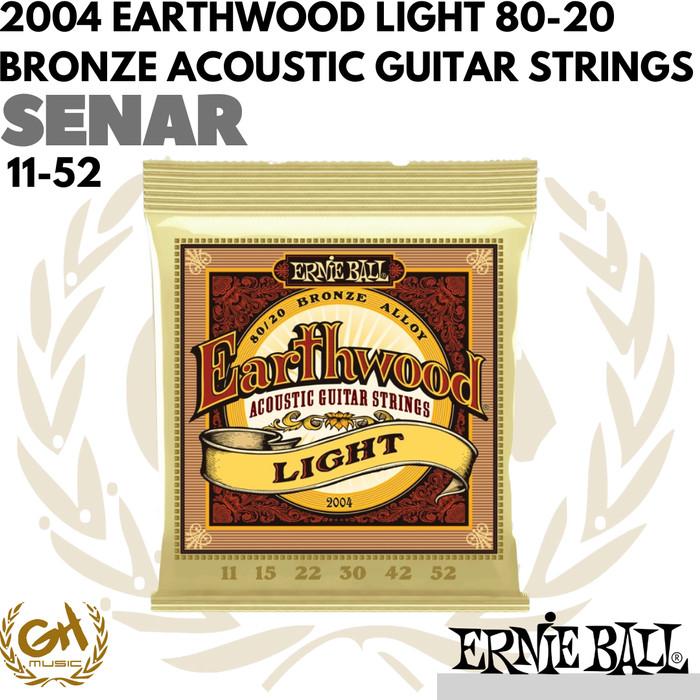 ERNIE BALL EARTHWOOD 2004 LIGHT 80-20 BRONZE ACOUSTIC GUITAR STRINGS 11-52