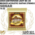 ERNIE BALL EARTHWOOD 2004 LIGHT 80-20 BRONZE ACOUSTIC GUITAR STRINGS 11-52
