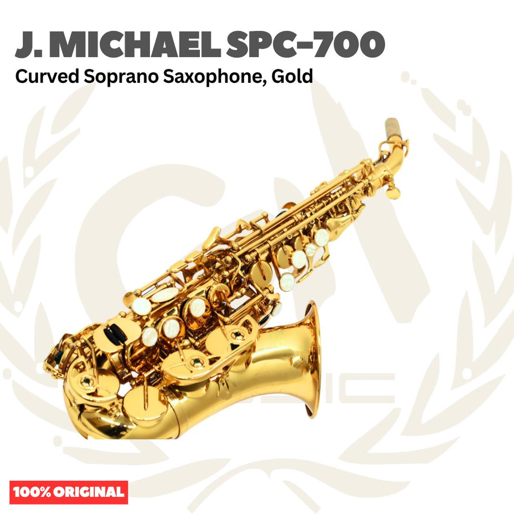 J.Michael SPC-700 Curved Soprano Saxophone, Gold - Saxophone Sopran SPC700