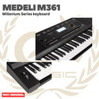 MEDELI M361 61-Keys Millenium Series Keyboard Portable - M 361 Keyboard Original Asli