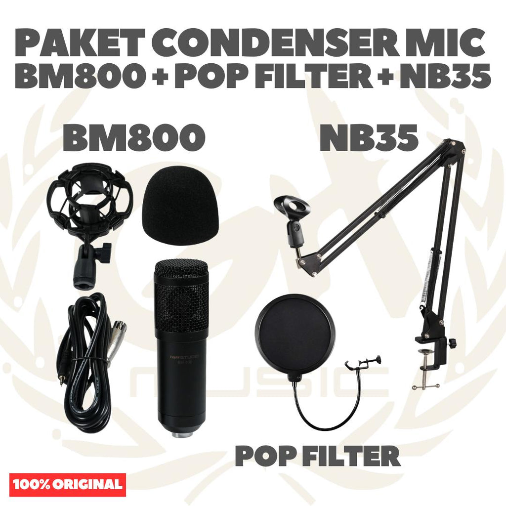 TAFF STUDIO BM800 CONDENSER MICROPHONE | PAKET CONDENSER MIC BM-800