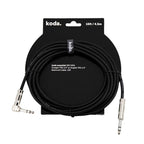 Koda Essential KBC Series Straight TRS 1/4 inch to Angled TRS 1/4 inch Balanced Cable - Kabel Instrumen