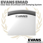 EVANS EMAD Clear Bass Drumhead Batter Damping | 16 18 20 22 24 Inch
