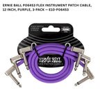 Ernie Ball Flex Instrument Patch Cable, 3, 6 & 12 Inch, 3-Pack - Kabel Patch TS isi 3