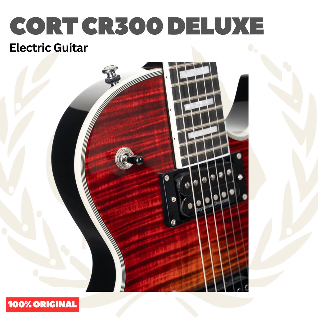 Cort CR300 Deluxe Flaming Burst Electric Guitar - Gitar Listrik Elektrik