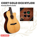 Cort Gold OC8 Nylon Natural Gloss Acoustic Electric Guitar w/Case - Gitar Akustik Elektrik