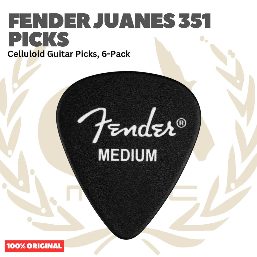 Fender Juanes 351 Celluloid Guitar Picks, 6-Pack - Pick Gitar Set