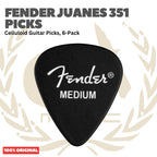 Fender Juanes 351 Celluloid Guitar Picks, 6-Pack - Pick Gitar Set