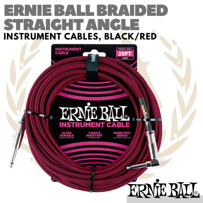 ERNIE BALL BRAIDED Straight Angle Instrument Cable | Kabel Jack Gitar