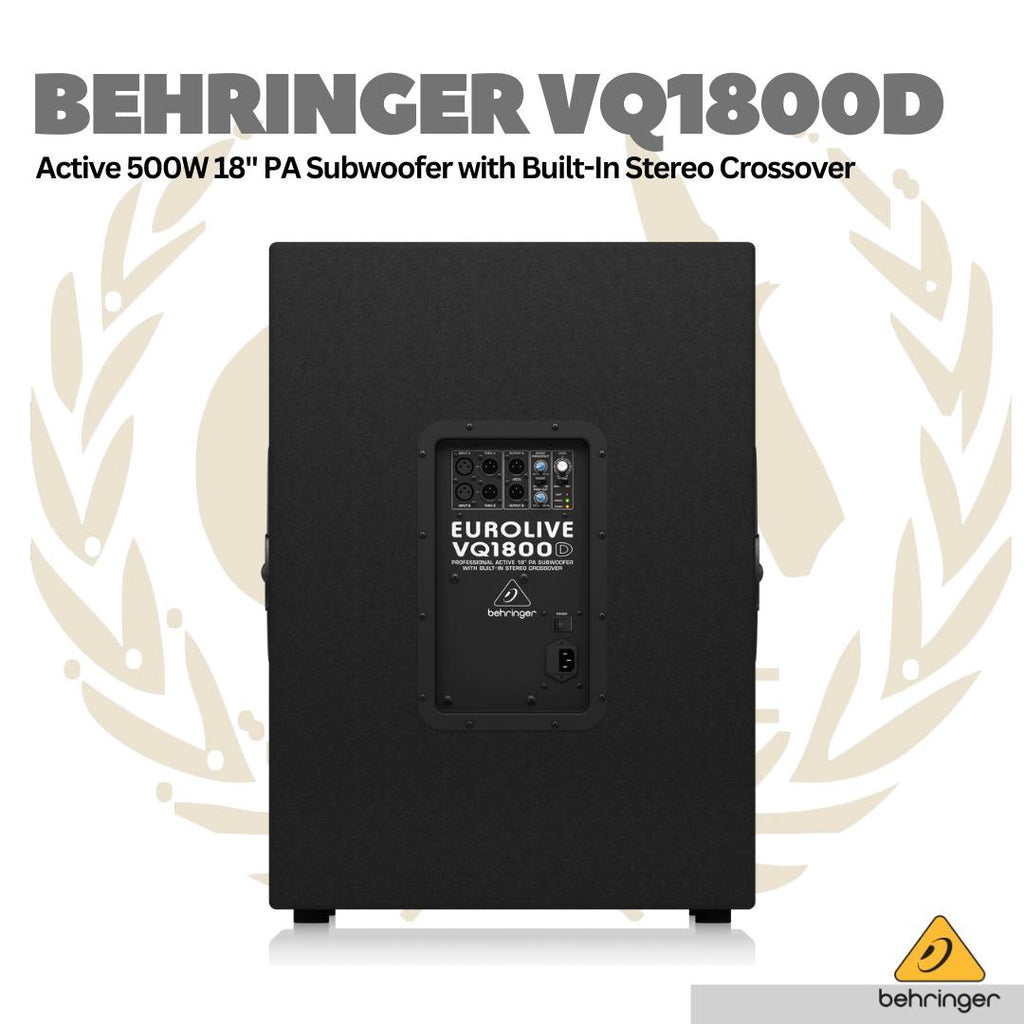 Behringer VQ1800D Active 500W 18" PA Subwoofer with Stereo Crossover