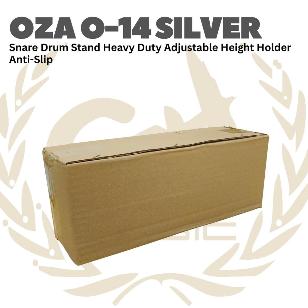 OZA O-14 Snare Drum Stand Heavy Duty Adjustable Height Holder Anti-Slip - O 14 Stand Senar Drum OZA O14 Silver