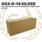 OZA O-14 Snare Drum Stand Heavy Duty Adjustable Height Holder Anti-Slip - O 14 Stand Senar Drum OZA O14 Silver