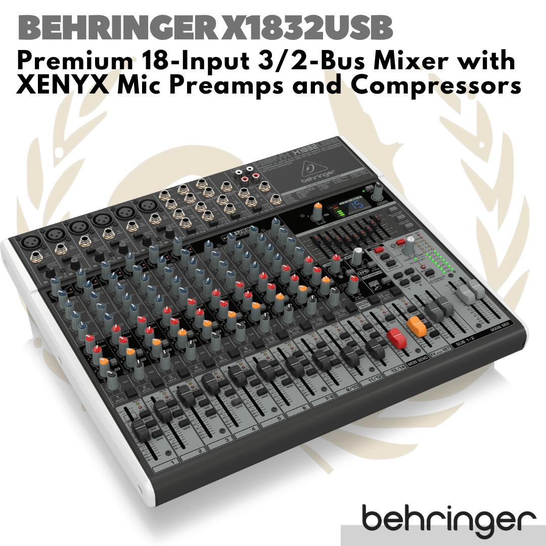 Behringer Xenyx X1832USB Premium 18 Input 3 Bus Mixer USB Interface