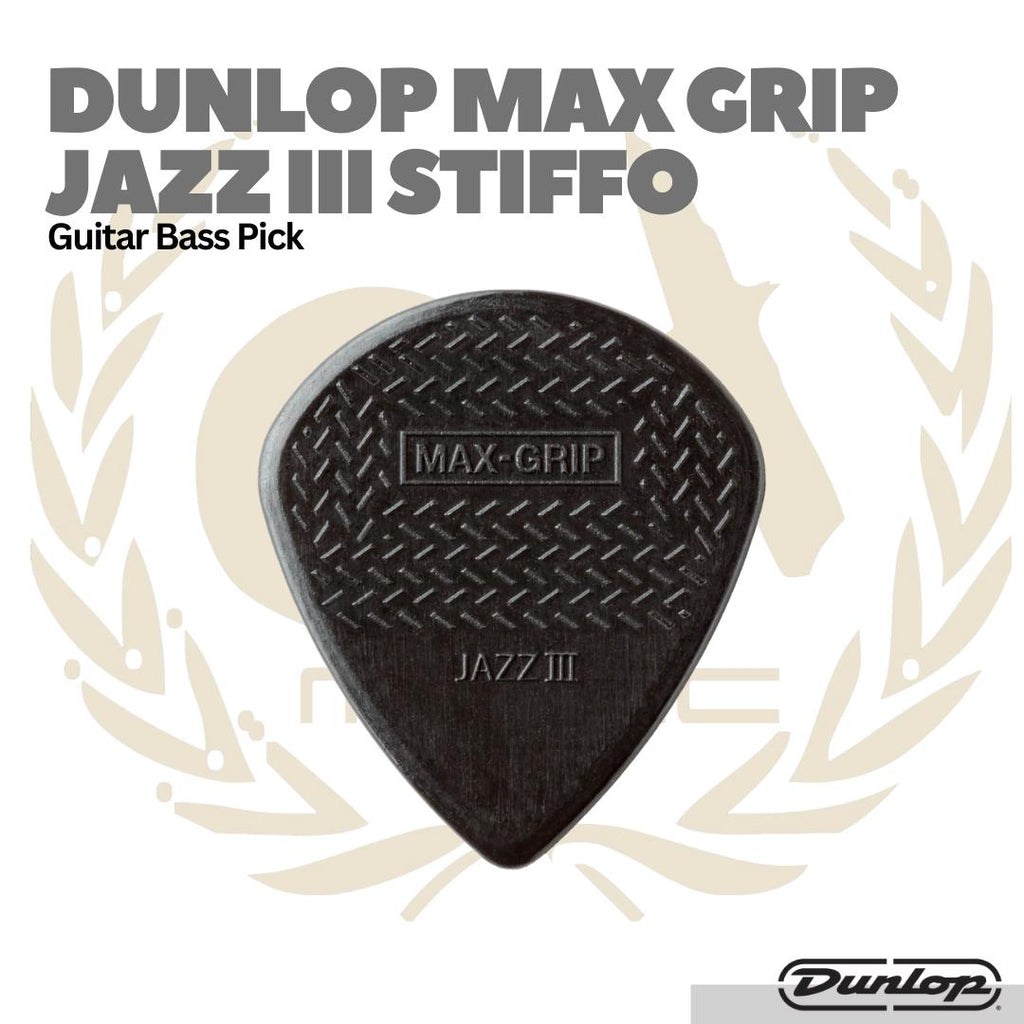 Dunlop Max Grip JAZZ III Stiffo Pick Isi 6 - Pick Gitar Bass