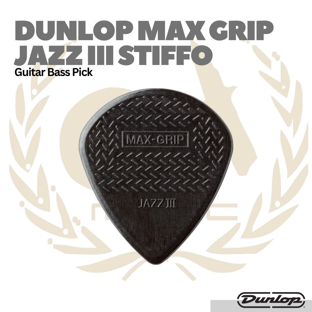 Dunlop Max Grip JAZZ III Stiffo Pick Isi 6 - Pick Gitar Bass