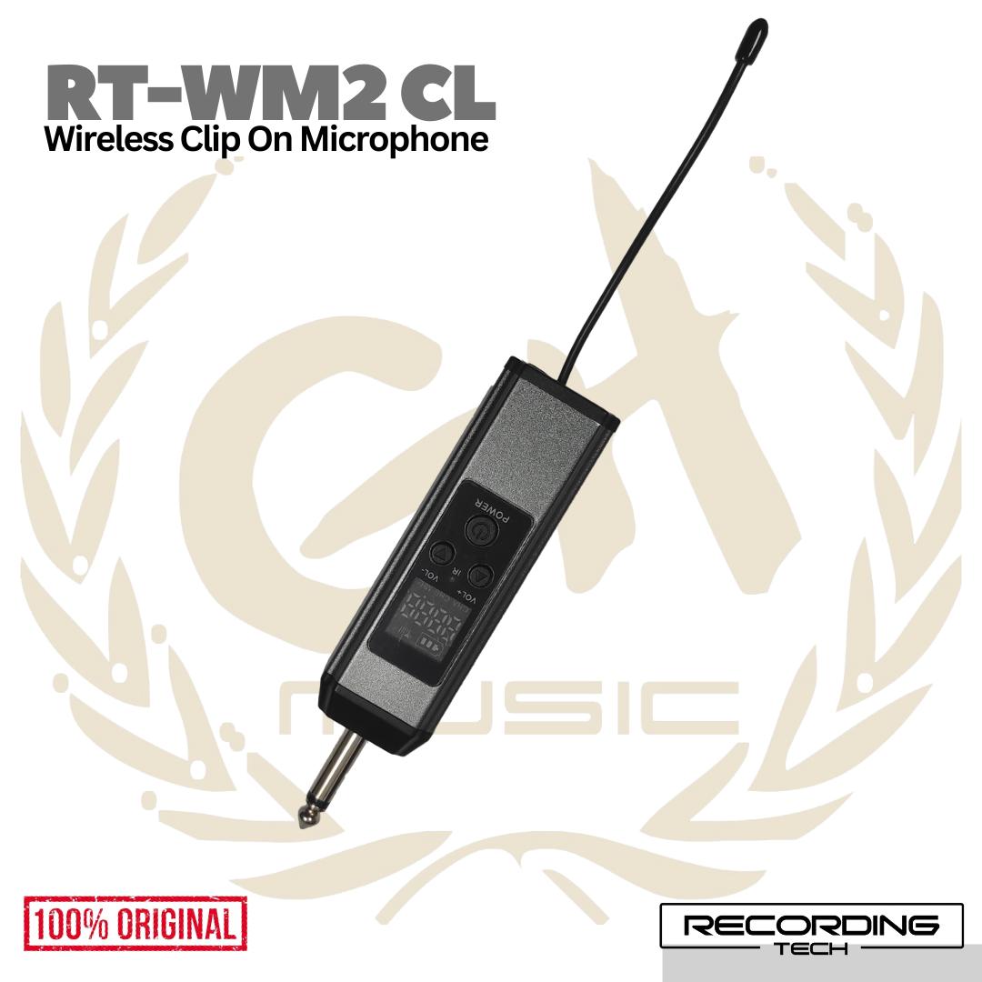 Recording Tech RT-HH-WM2 CL / RT HH WM2 CL Wireless Clip on Microphone | Mic Jepit Imam Ibadah Olah Raga Senam Outdoor Bando