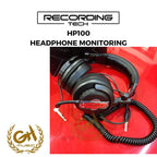 MONITORING HEADPHONE RECORDING TECH HP100