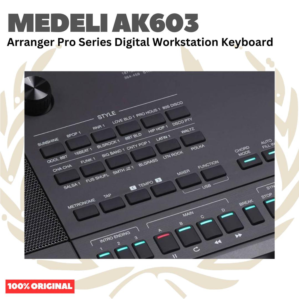 MEDELI AK603 61-Keys Arranger Pro Series Digital Workstation Keyboard Portable - AK-603 Keyboard Original Asli