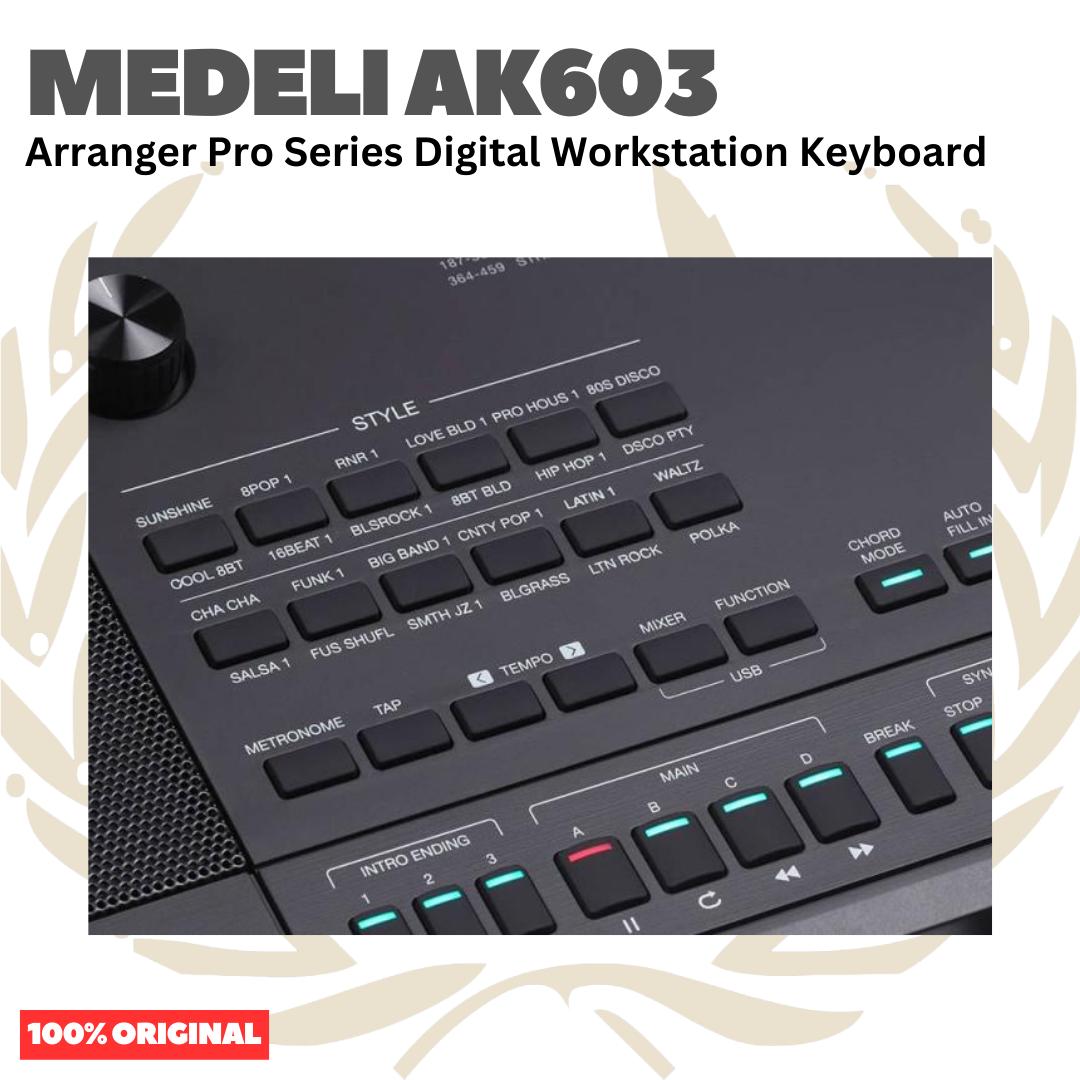 MEDELI AK603 61-Keys Arranger Pro Series Digital Workstation Keyboard Portable - AK-603 Keyboard Original Asli