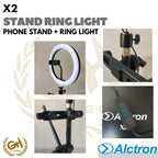 ALCTRON X2 RING LIGHT STAND, PHONE STAND + RING LIGHT