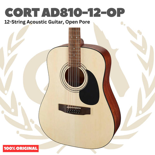 Cort AD810-12-OP Acoustic Guitar 12-String, Open Pore - Gtitar Akustik 12 Senar Original Asli