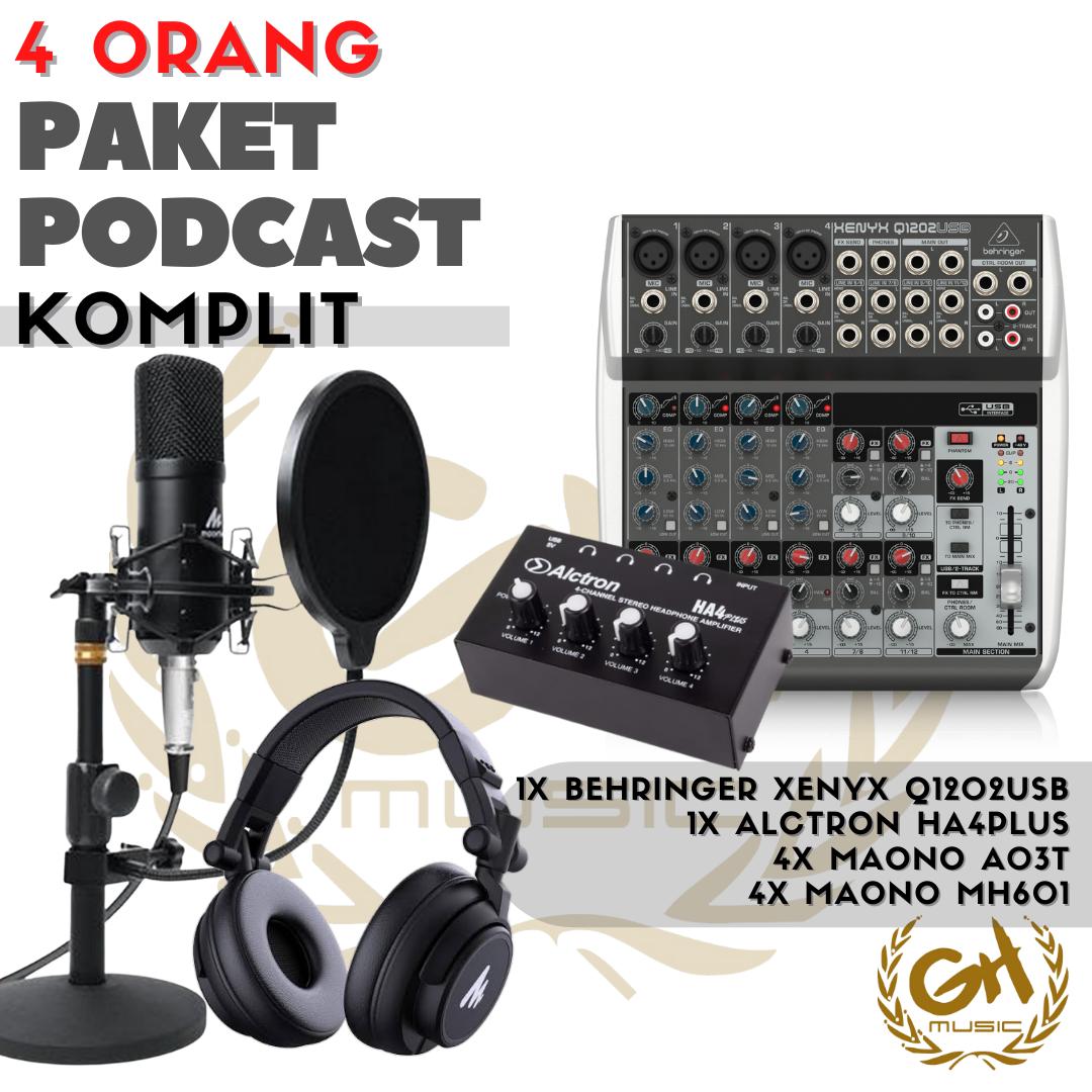 PAKET PODCAST BEREMPAT KOMPLIT MAONO A03T, MAONO MH601 PLUS MIXER