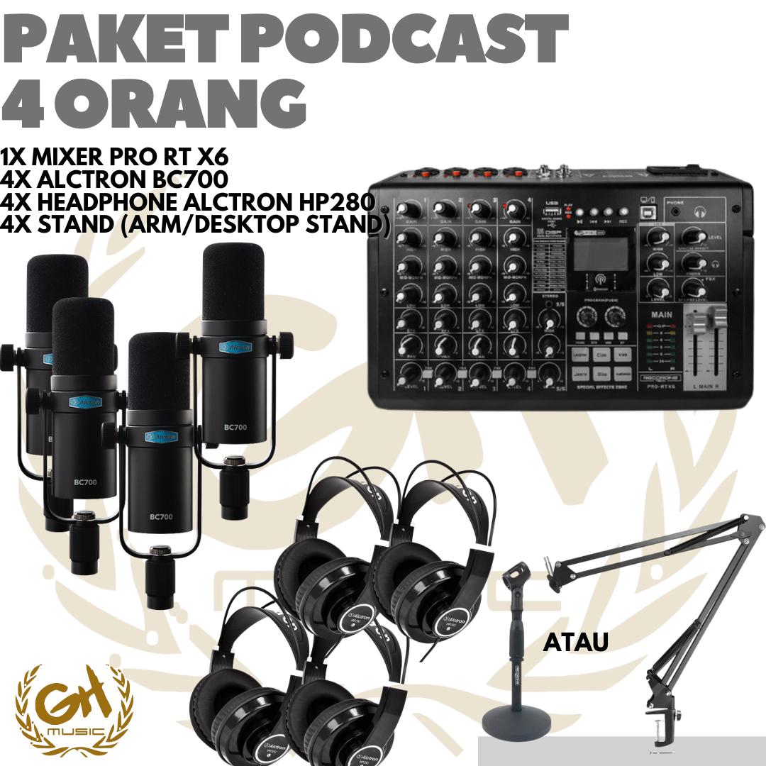 PAKET PODCAST 4 ORANG ALCTRON BC700 + RTX6 PRO + HEADPHONE