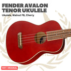Fender Avalon Tenor Ukulele, Walnut FB - Ukulele 4-senar Original Asli