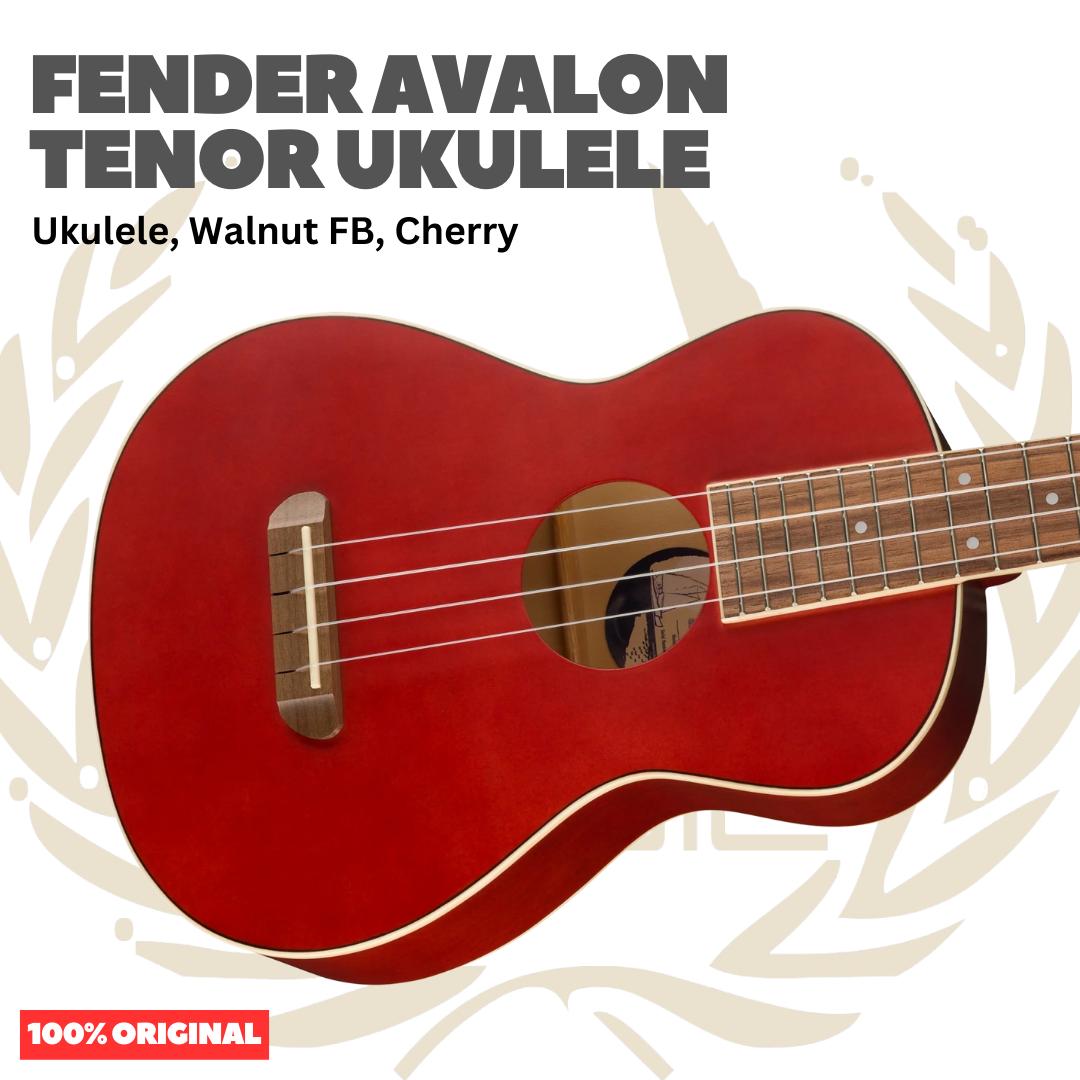 Fender Avalon Tenor Ukulele, Walnut FB - Ukulele 4-senar Original Asli