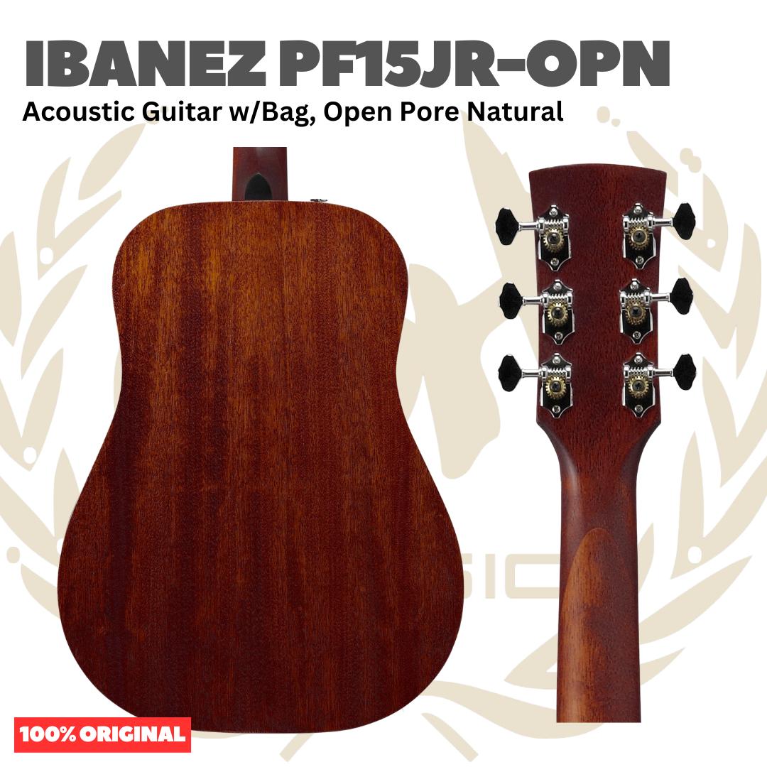 Ibanez PF15JR-OPN Acoustic Guitar w/Bag, Open Pore Natural - Gitar Akustik