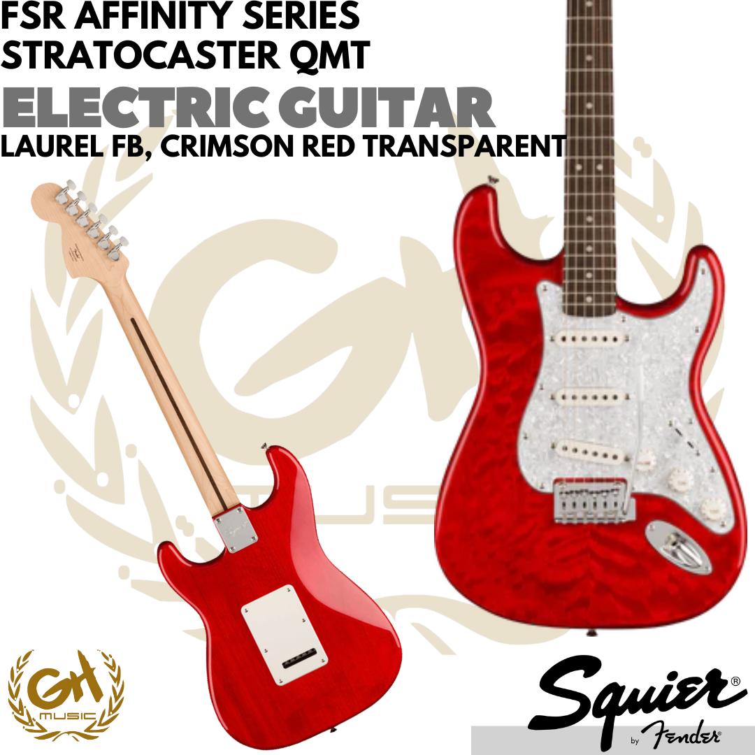 Squier FSR Affinity Series Stratocaster QMT Electric Guitar, Laurel FB - Gitar Listrik Elektrik