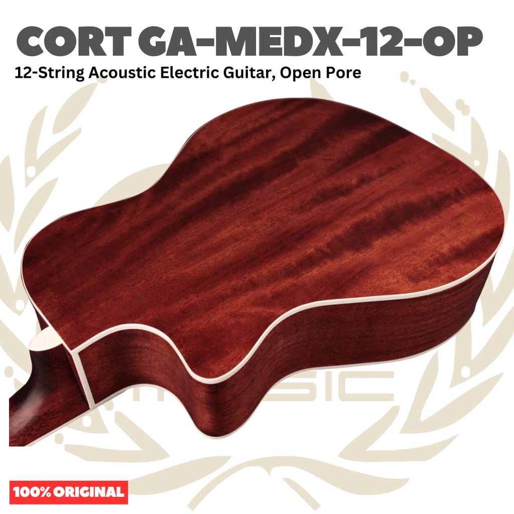 Cort GA-MEDX-12-OP Acoustic Electric Guitar 12-String, Open Pore - Gitar Akustik Elektrik 12 senar Original Asli
