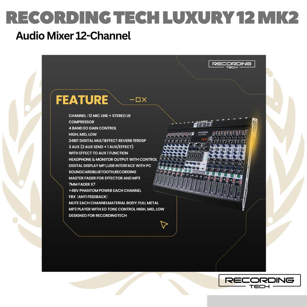 RECORDING TECH LUXURY MK2 MIXING CONSOLE | 4 6 8 12  Audio Mixer Channel