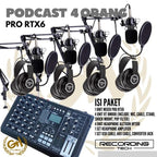 RECORDING TECH PRO RTX6 PLUS RT - BM800, PAKET PODCAST 4 ORANG KOMPLIT