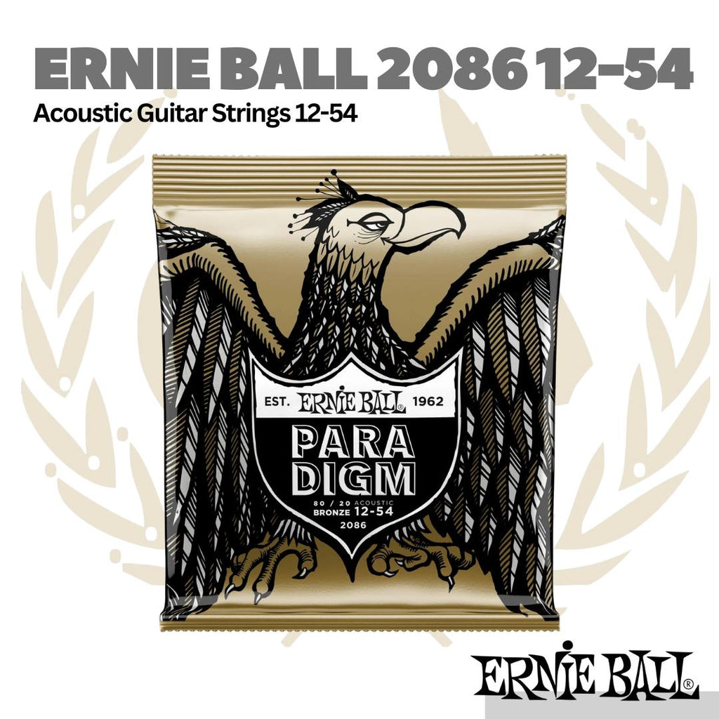 Ernie Ball 2086 Paradigm 80/20 Bronze Acoustic Guitar Strings, 12-54