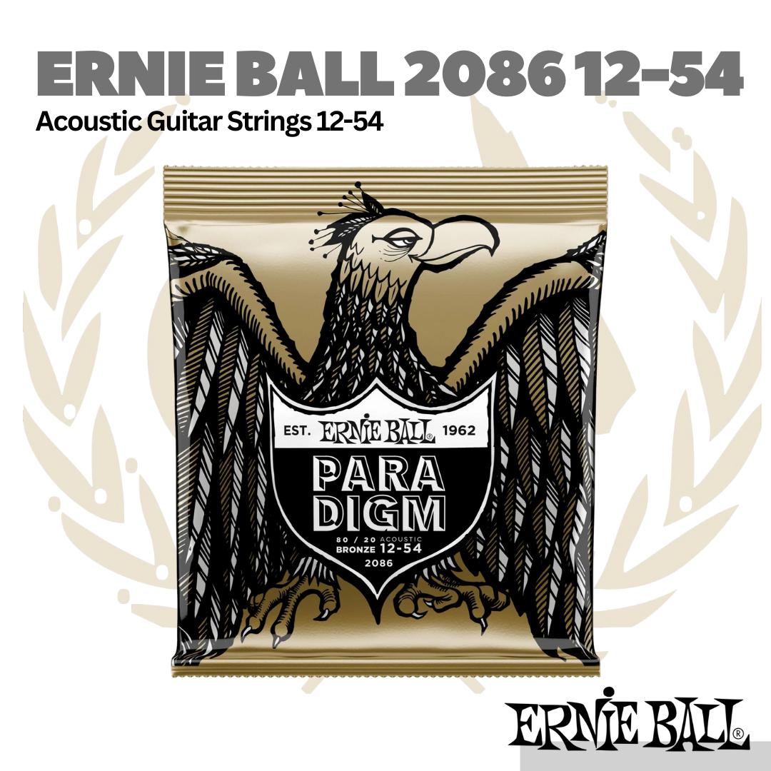 Ernie Ball 2086 Paradigm 80/20 Bronze Acoustic Guitar Strings, 12-54