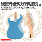 SQUIER Limited Edition Sonic Stratocaster HT H Electric Guitar, Maple FB, California Blue - Gitar Listrik Elektrik Original Asli