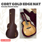 Cort Gold Edge Acoustic Electric Guitar w/Case, Natural - Gitar Akustik Elektrik