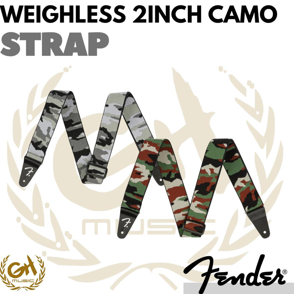 Fender WeighLess 2-Inch Camo Guitar Strap - STRAP GITAR