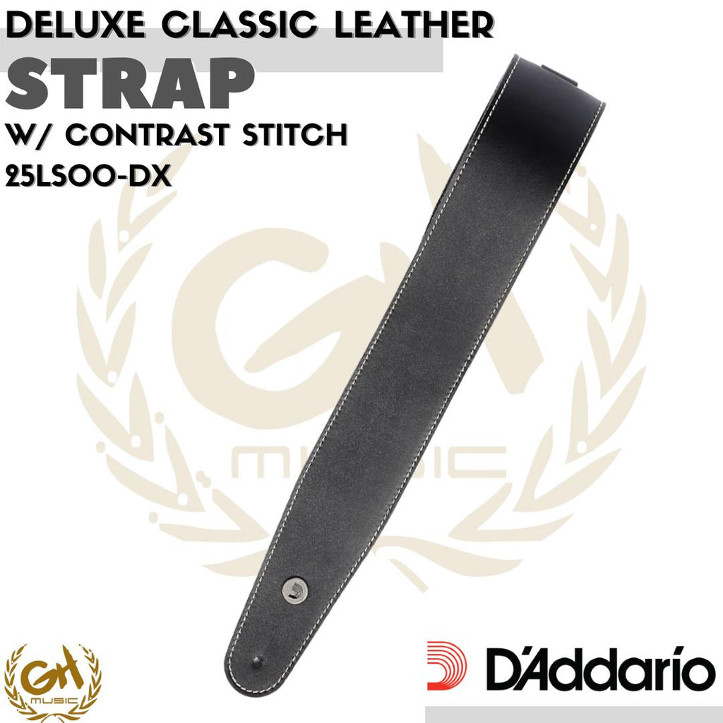 D'ADDARIO DELUXE LEATHER W/ CONTRAST STITCH - STRAP GITAR
