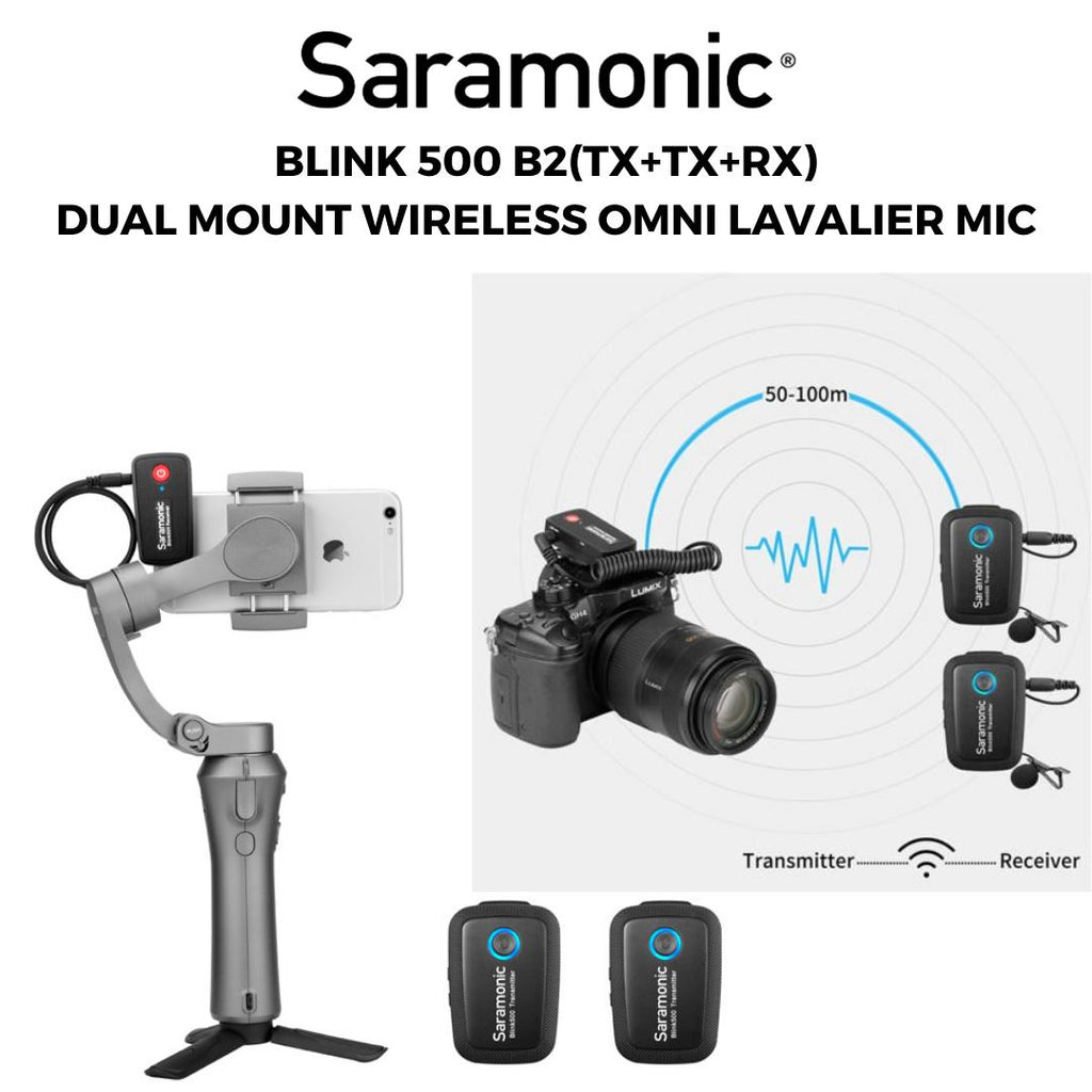Saramonic Blink 500 B2 TX+TX+RX DUAL MOUNT WIRELESS OMNI LAVALIER MIC