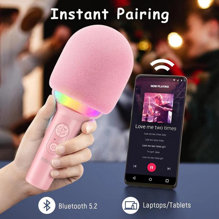 FIFINE E2 Karaoke Microphone Bluetooth Wireless Mic Speaker